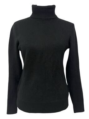 Vince Women’s Turtleneck Sweater Wool Cashmere Black Gray Side Slits Size XS
